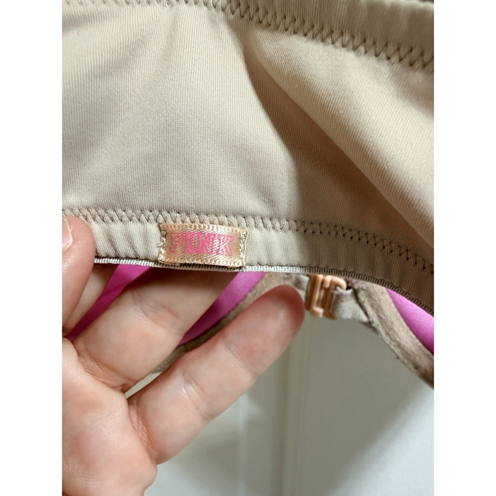 PINK Victoria's Secret Wear Everywhere Super Push Up Bra 36DD Nude Beige Pink - Picture 3 of 6